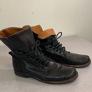 Gentle Souls Black Leather Lace Up Boots
